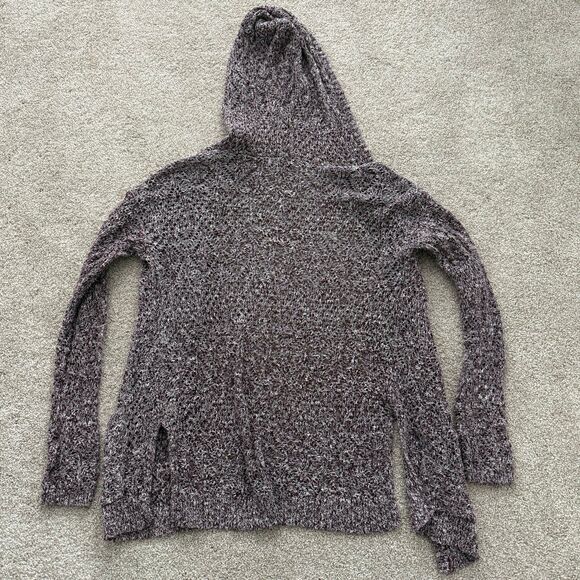 Mudd Junior's Size Small Cardigan Long Sleeve Knitted Maroon Hooded Pockets - Picture 3 of 6
